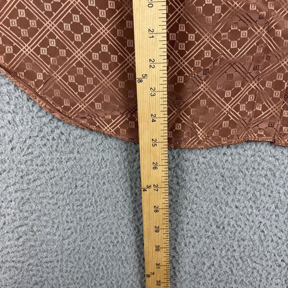 Vintage Stuart Lang Blouse Size 9/10 Long Sleeve Button Brown/ Copper Tone - Picture 5 of 11